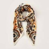 Vintage-Inspired Floral Scarf - Free Size, Multi Yellow image