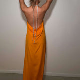 Asymmetric Evening Dress - S, Orange image
