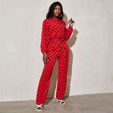 Casual Polka Dot Lace-up  Jumpsuit image 4
