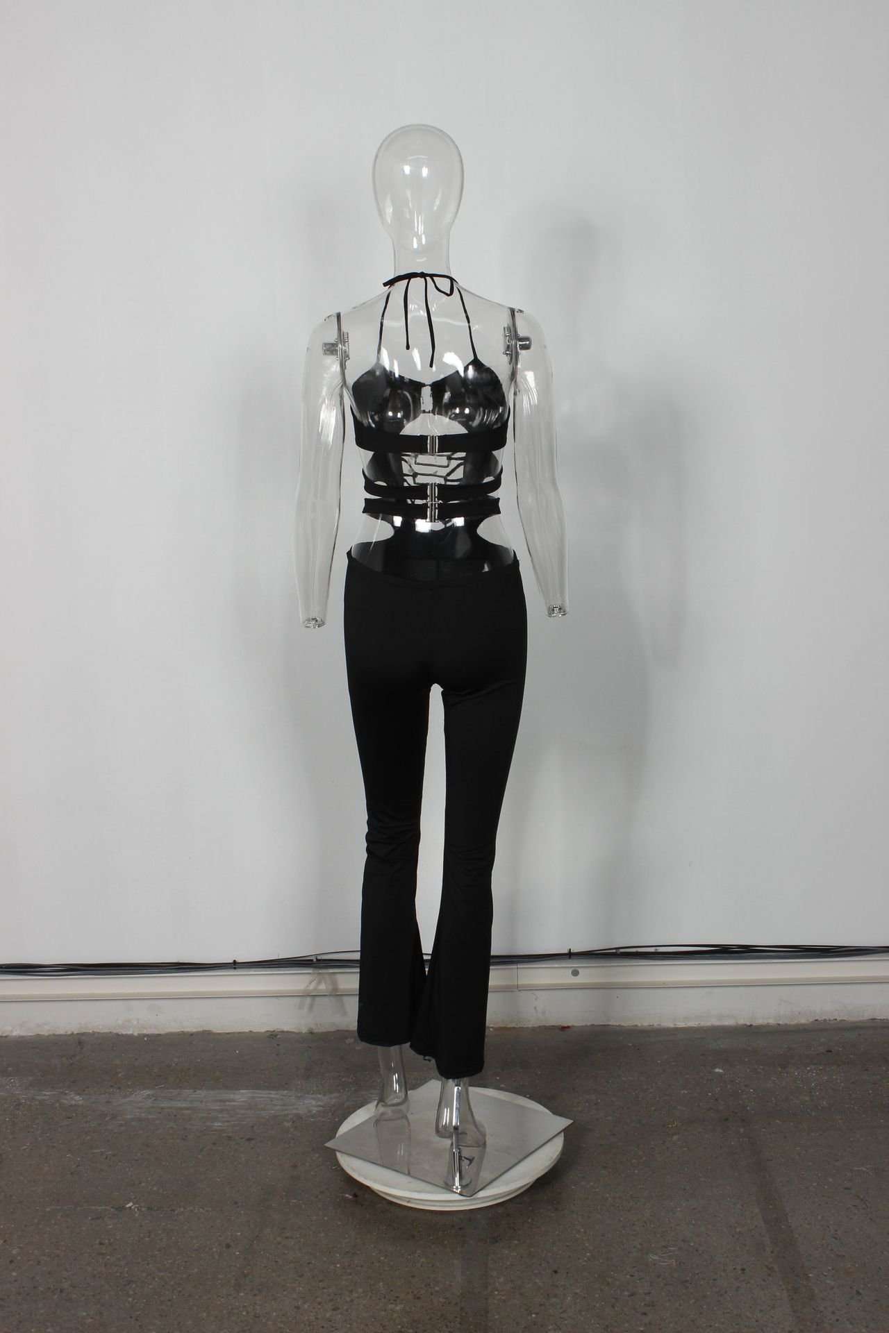 Cutout Lace-Up Front Jumpsuit image 3