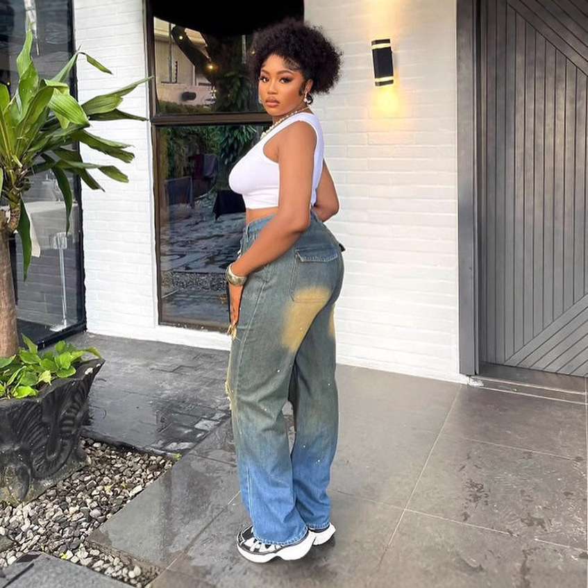 Distressed Straight Leg Jeans image 3