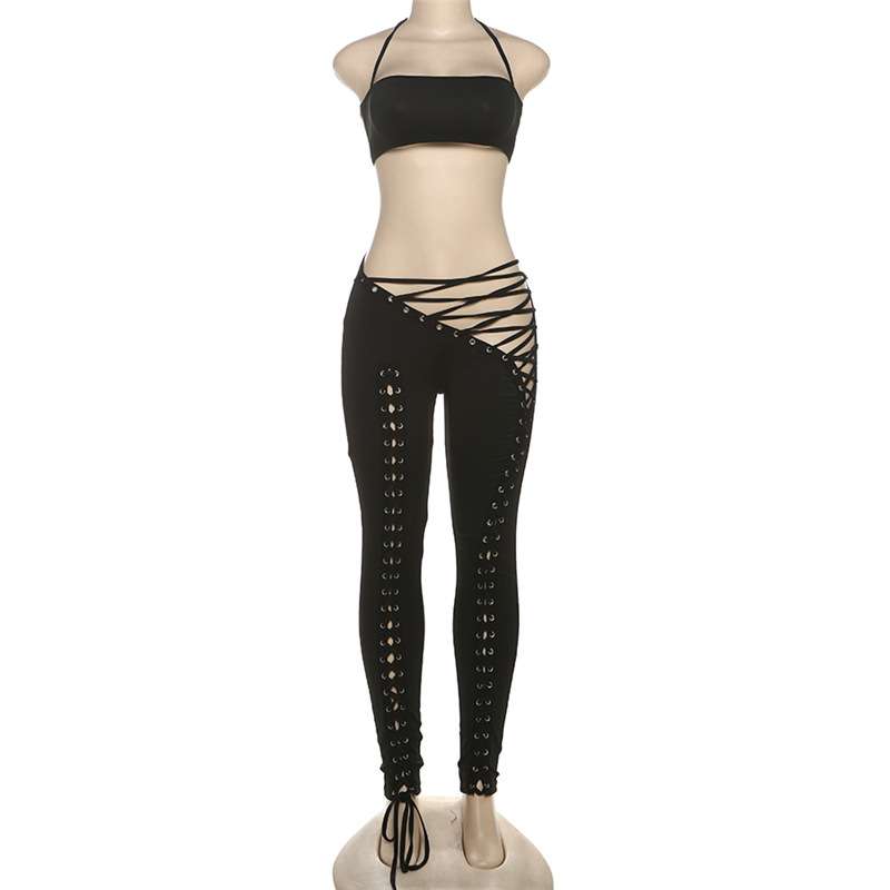 Lace-Up Cut-Out Pants with Strappy Top image 5