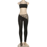 Lace-Up Cut-Out Pants with Strappy Top image 5
