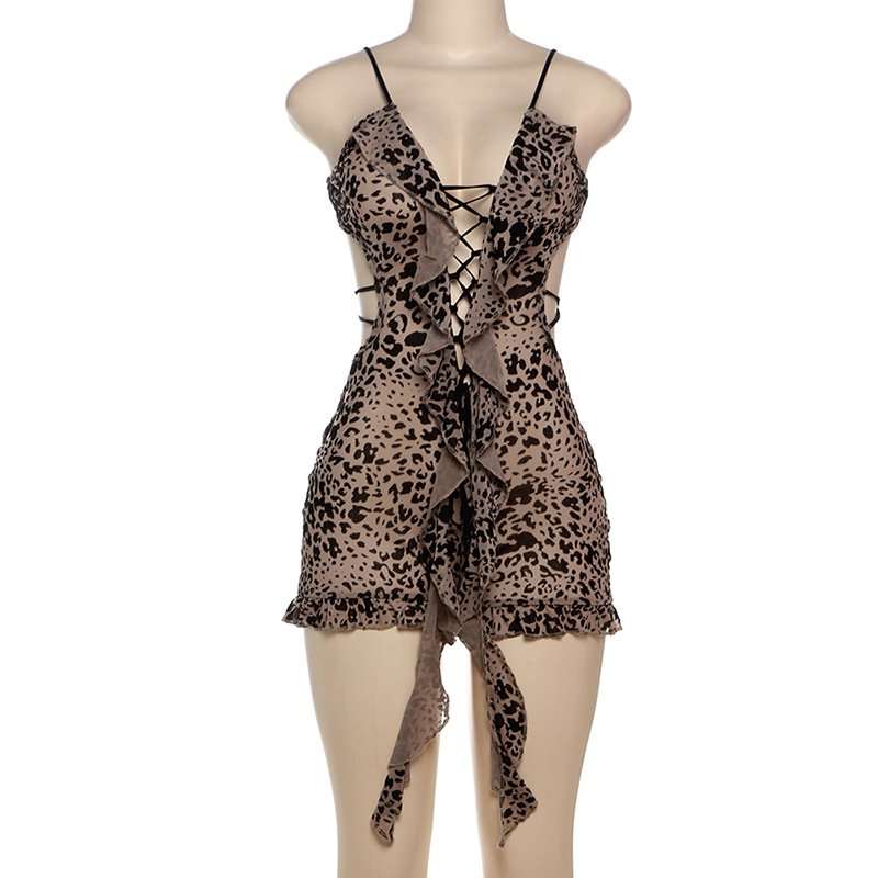 Leopard Print Cut-Out Mini Dress image 9