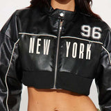 PU Leather Cropped Jacket image 3