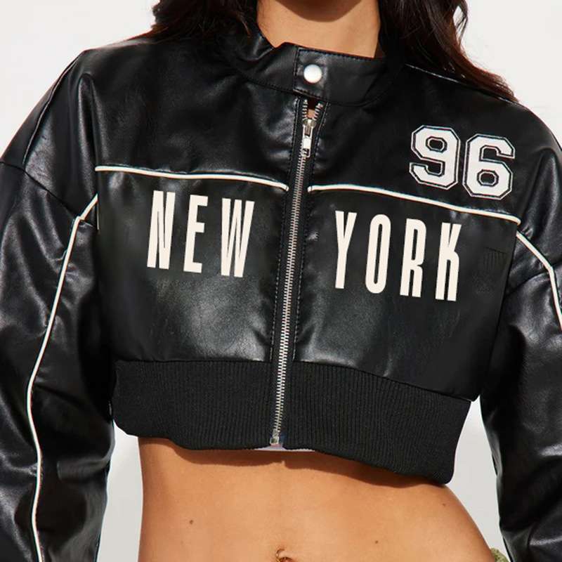 PU Leather Cropped Jacket image 3