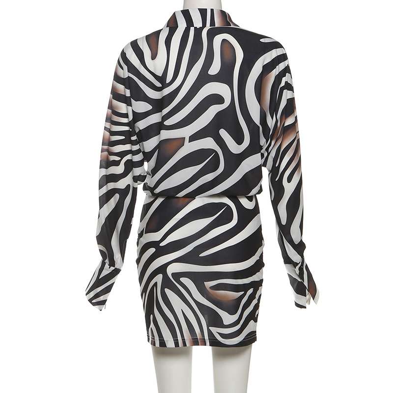 Bold Zebra Print Shirt Dress image 2