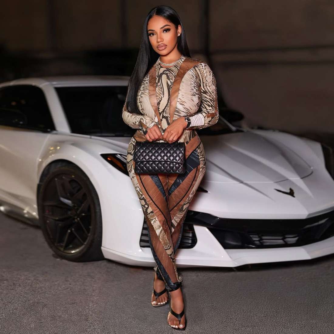 Stylish Animal Print Sets - L, Brown image