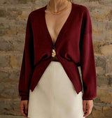Knitted V-Neck Cardigan Sweaters image 1