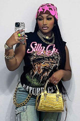 Graphic Print Sleeveless Loose Fit Fashion Top image 0