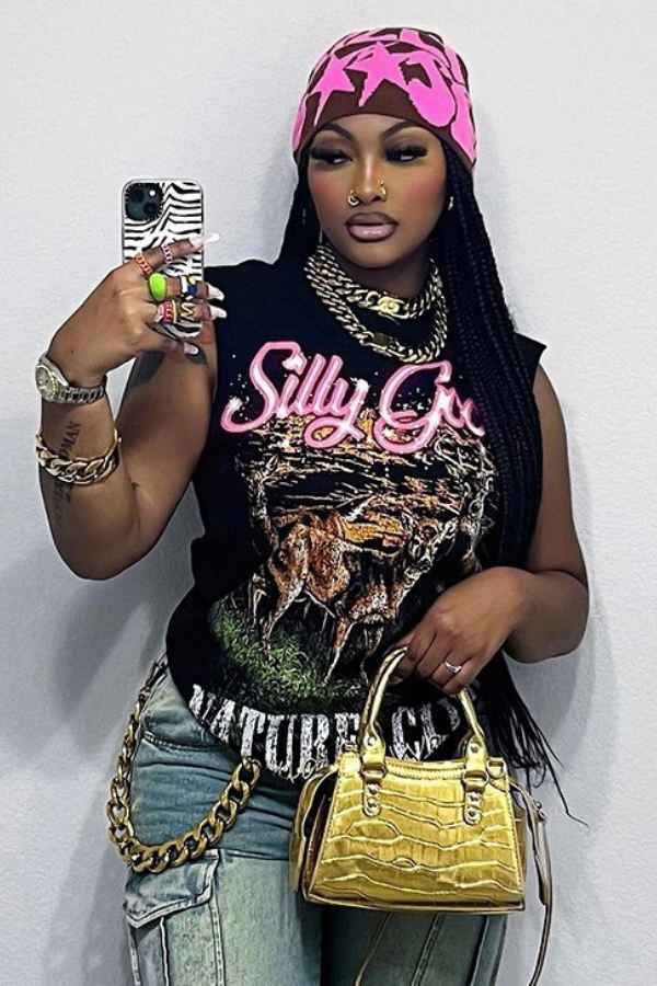 Graphic Print Sleeveless Loose Fit Fashion Top image 0