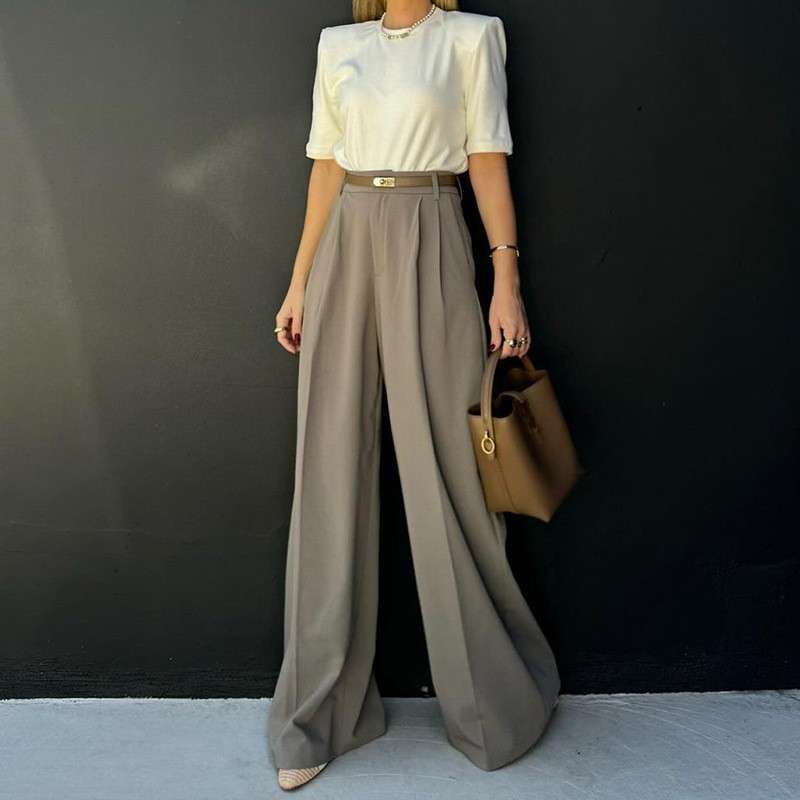 High-Waisted Wide-Leg Trousers image 0