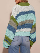 Mixed Stripes Colorful button-Up Sweater image 3