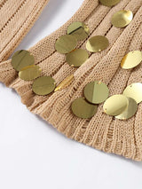 Metallic Maxi Dress with Deep V-Neck image 5