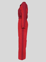 Colorblock Zipper Lapel Straight Pant Sets image 5