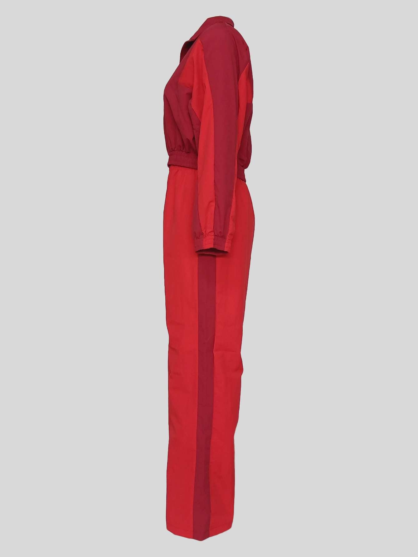 Colorblock Zipper Lapel Straight Pant Sets image 5