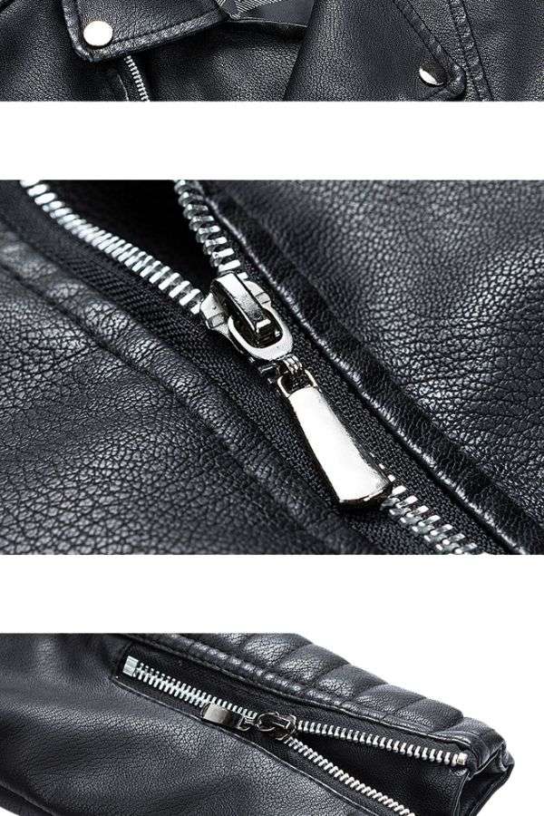 Oblique Zipper Motorcycle Streetwear Jacket image 5