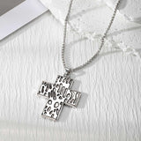 Leopard Print Cross Pendant Necklace image 1