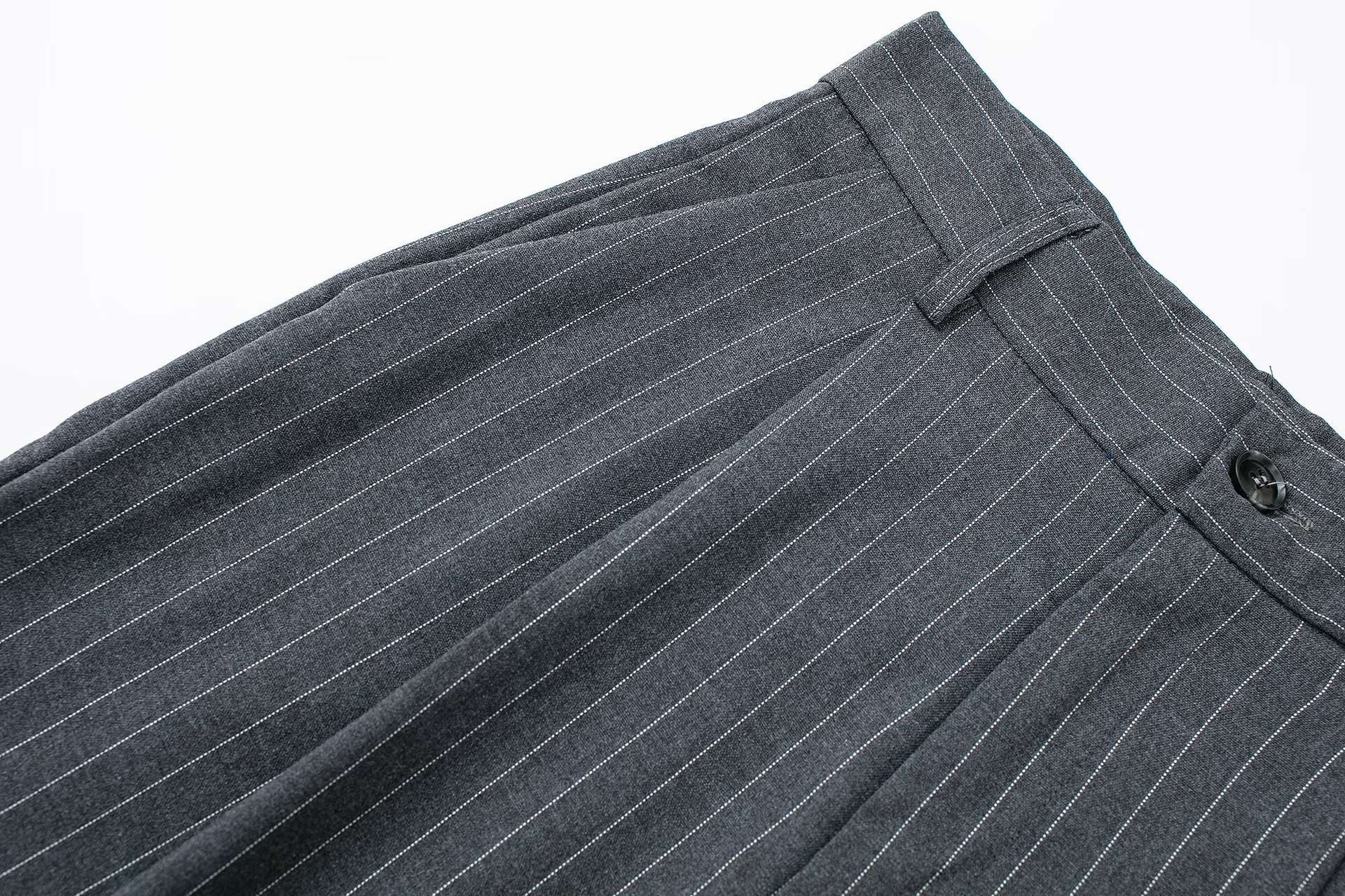 Casual Zipper High Waist Striped Trouser image 6