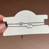 Double Chain Star & Crystal Charm Bracelet image 1