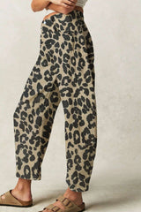 High-Waisted Leopard Print Wide-Leg Pants image 3