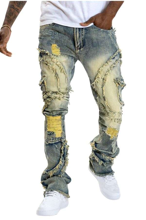 Stacked Vintage Jeans - L, Multi Blue image