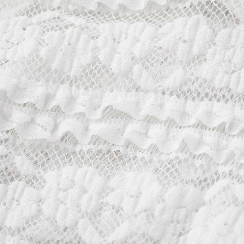 White Strapless Lace Handkerchief Hem Top image 6