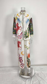 Graphic Printed Shirt With Palazzo image 2