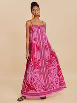 Tropical Print Maxi Dress with Spaghetti Straps image 4