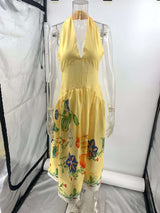 V Neck Floral Embroidered Maxi Dress image 3