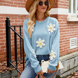 Cozy Sweater with Embellishments - M, Blue image