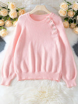 Knit Sweater with Embellished Shoulder Details image 3