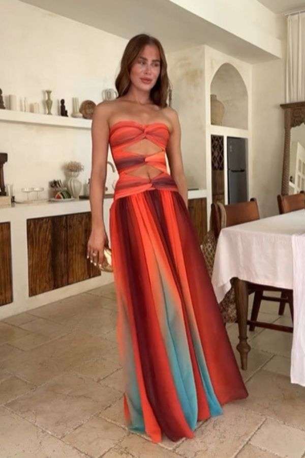 Sunset Ombre Cut-Out Maxi Dress image 0