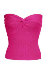 Sexy Solid Color Off Shoulder Knitted Fashion Crop Top image 19