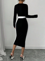 Color Block Bodycon Maxi image 3