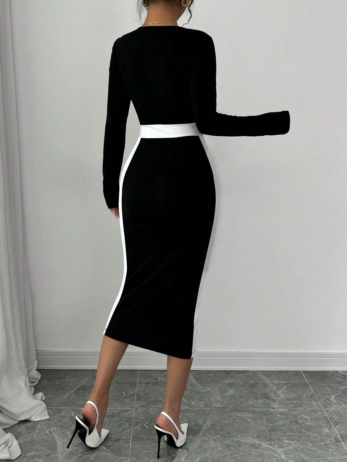 Color Block Bodycon Maxi image 3