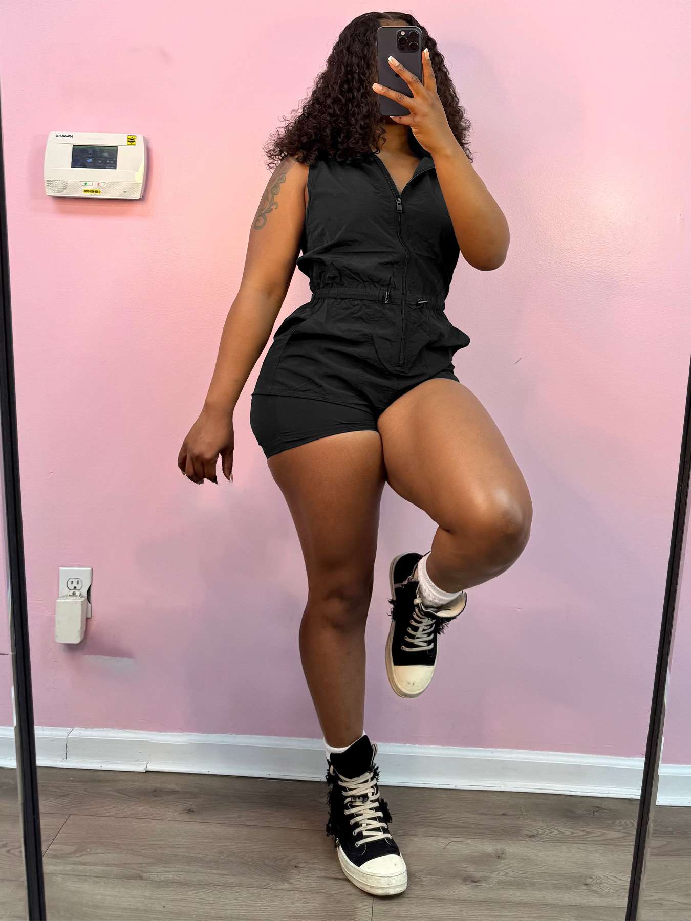 Vibrant Sleeveless Jumpsuit - S, Black image