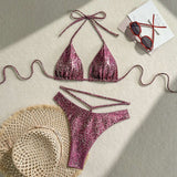 Glitter Bikini with Cutout Details image 3