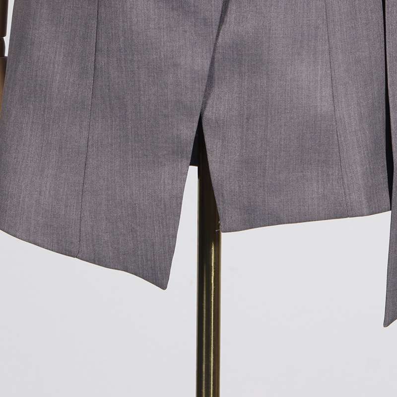 Notched Collar Long Sleeve Patchwork Blazers image 6