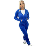 Velvet Luxe Tracksuit - L, Blue image