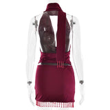 Halter Drape Top and Beaded Fringe Skirt image 3