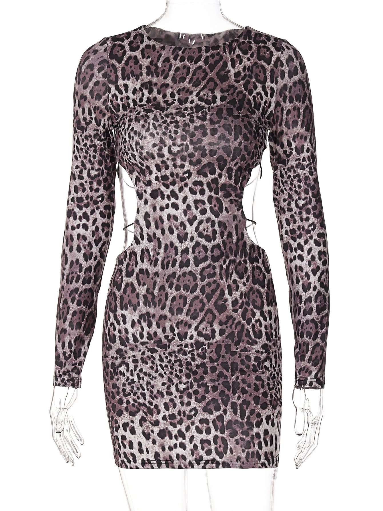 Animal Print Backless  Bodycon Mini Dress image 3