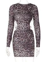 Animal Print Backless  Bodycon Mini Dress image 3