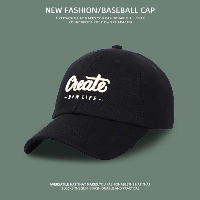 Baseball Cap with Embroidered Text