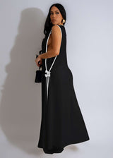 Contrast Trim Longline Coat and Wide Leg Pants Set image 3