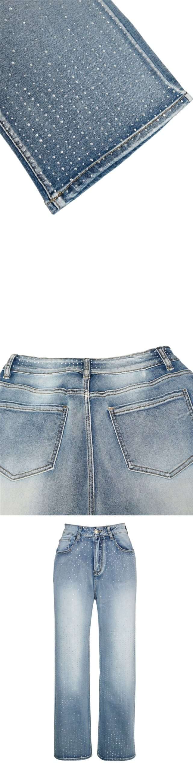 Rhinestone-Embellished Wide-Leg Jeans image 4