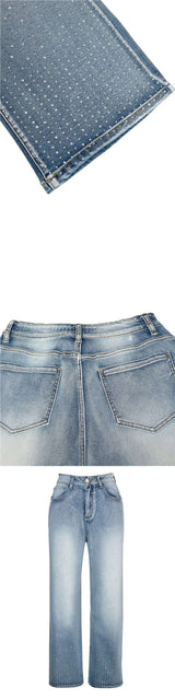 Rhinestone-Embellished Wide-Leg Jeans image 4