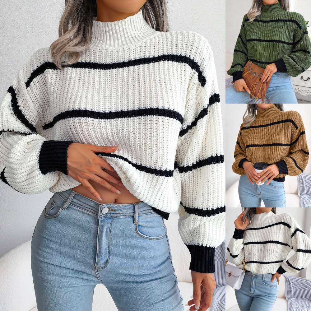 Striped Knit Pullover Sweater image 3