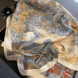 Retro double-sided print scarf for women image 6