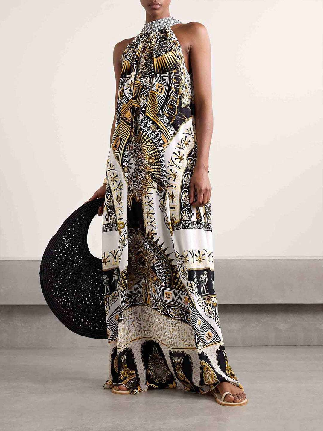 Halter Neck Patterned Maxi Dress image 2